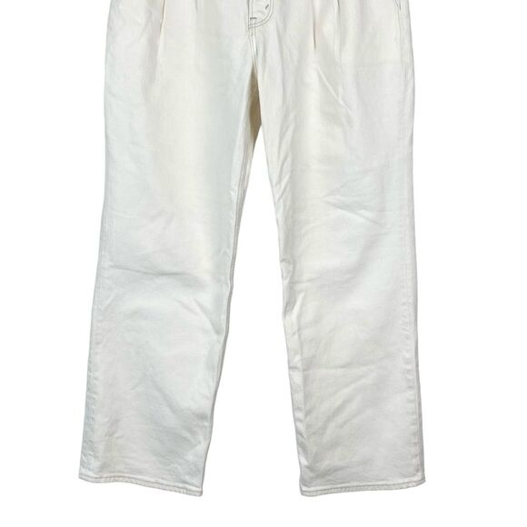 Abercrombie High Rise 90s Relaxed Jeans Sz 29 Short Petite Ivory Denim Pleated - Picture 6 of 13